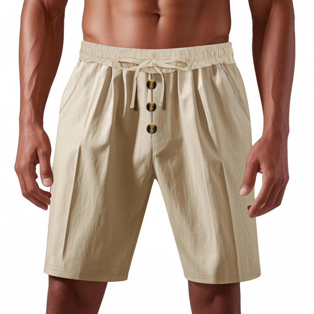 Herrer casual shorts med knapdetaljer og elastisk talje Stilla