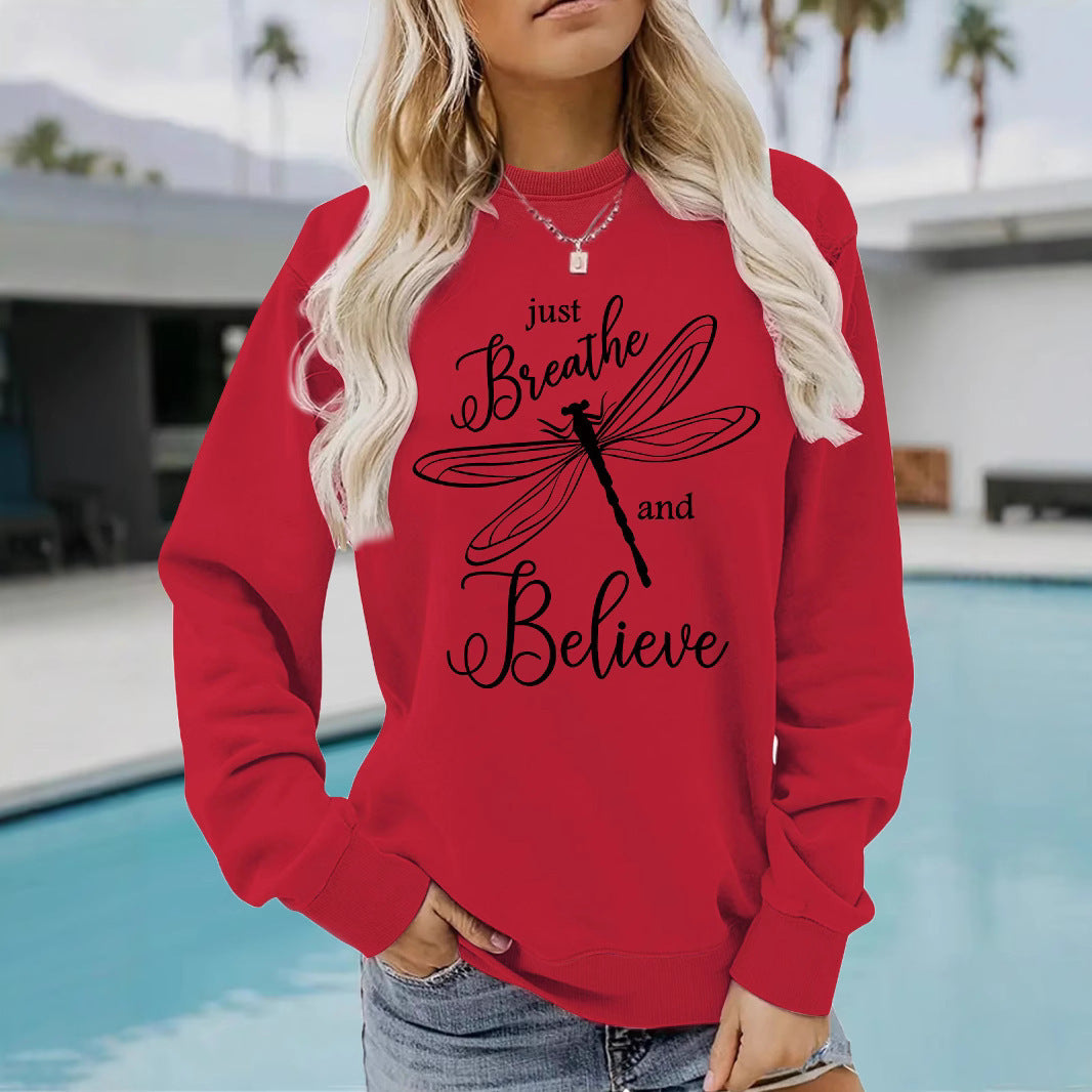 Kvinders sweatshirt med inspirerende drageflyvningsmotiv og afslappet pasform Stilla