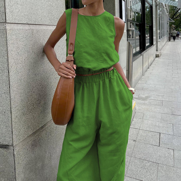 Dame jumpsuit med højtaljeret snit Stilla