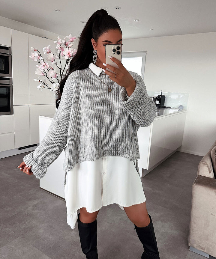 Kvinders afslappet sweater med tekstureret stof og løs pasform Stilla