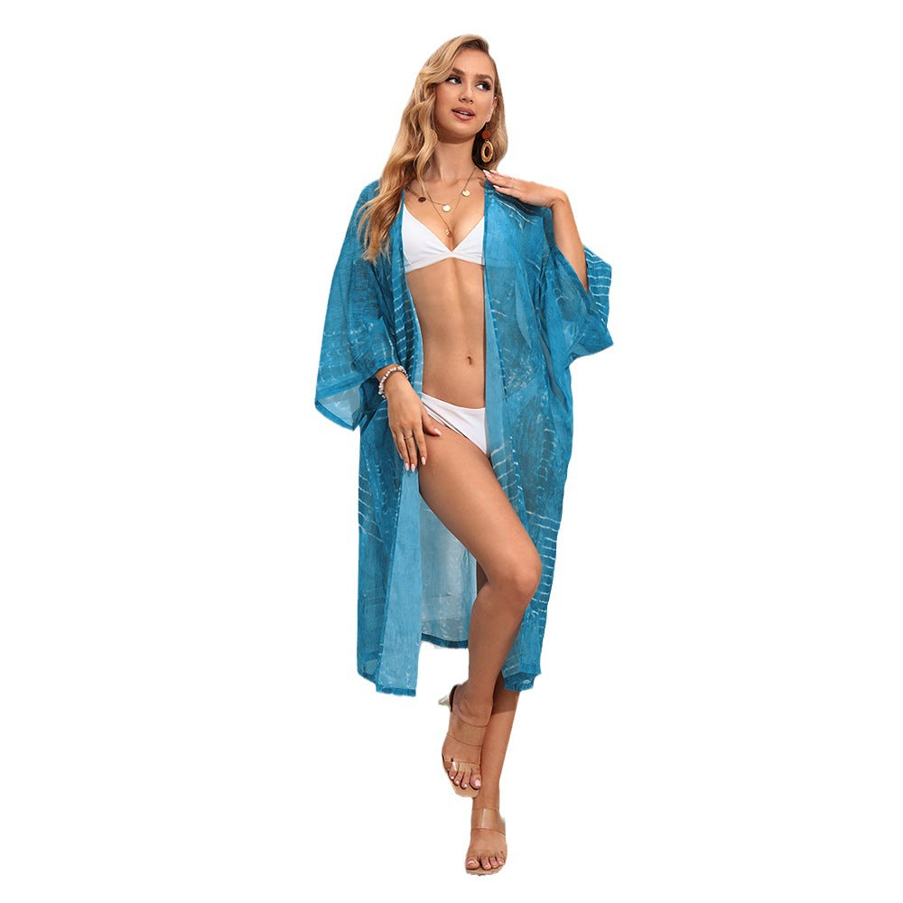 Dame Strandkimono med afslappet snit og elegante gennemsigtighedsdetaljer Stilla