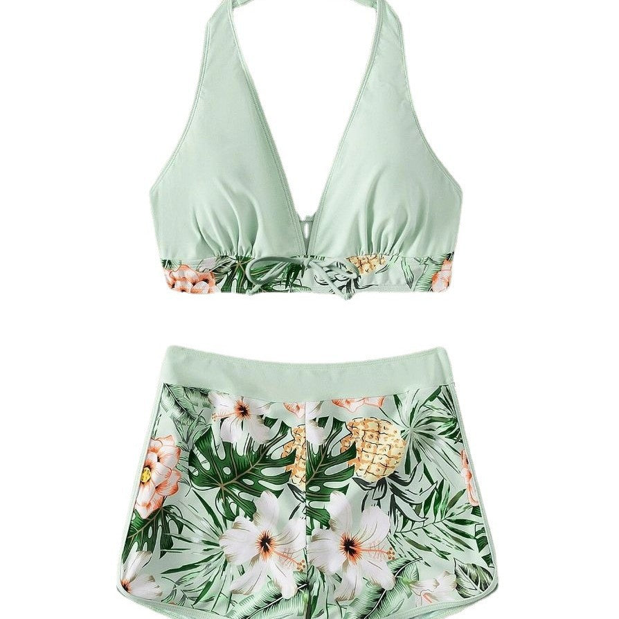 Dame Sporty bikini sæt med blomsterdesign Skovae
