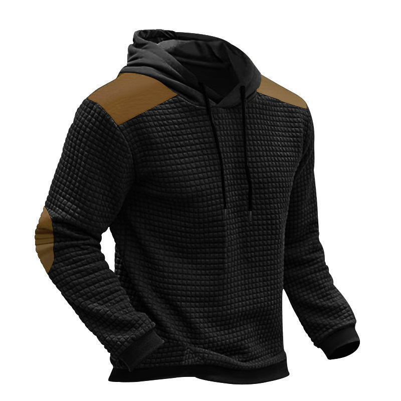 Herrer sporty hoodie med struktureret yttermateriale og kontrastelementer Stilla