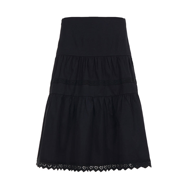 Dame luftig maxiskørt med elegante flæsedetaljer Skovae