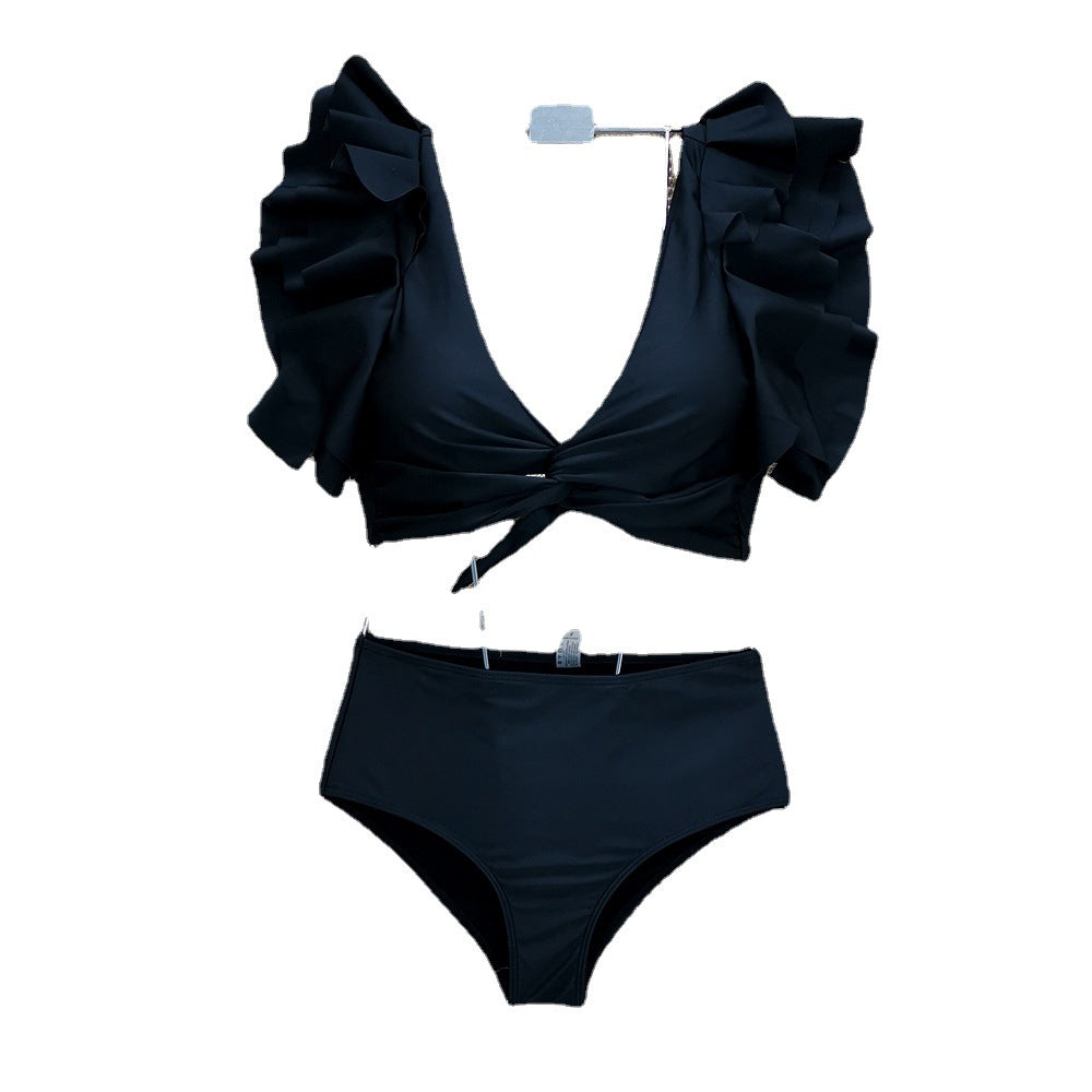 Dame bikini-sæt med legende ruffles detaljer og høj talje Stilla