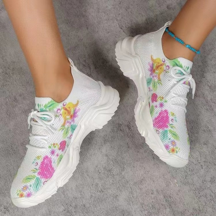 Dame mode Sneakers med blomsterdesign og polstret sål Stilla