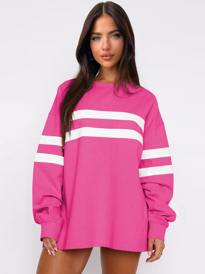 Dame Casual Sweatshirt med brede striber Stilla