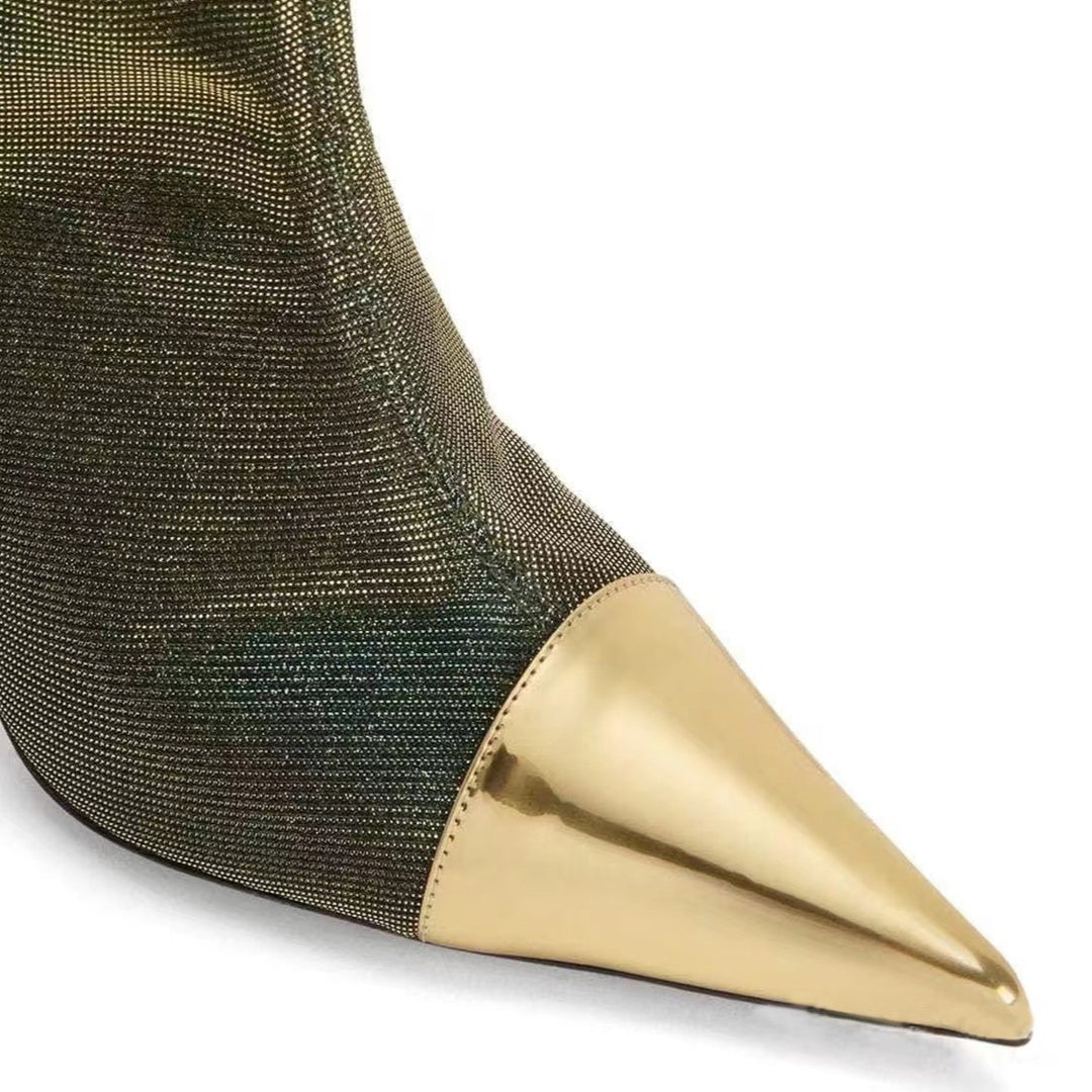 Femme Metallic Spids-Toe Støvletter Stilla