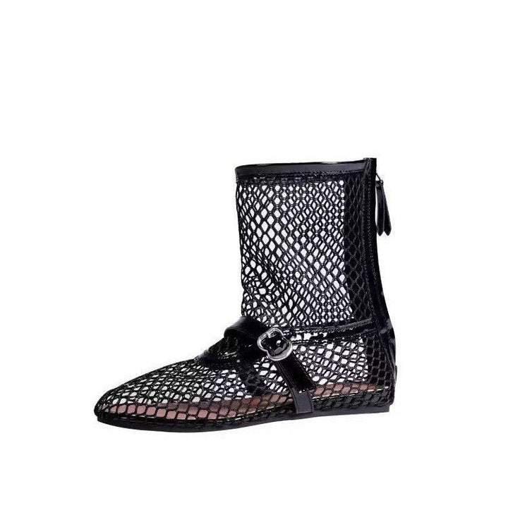 Dame Mesh Støvler med fashionable lynlås og slidstærk gummisål Stilla