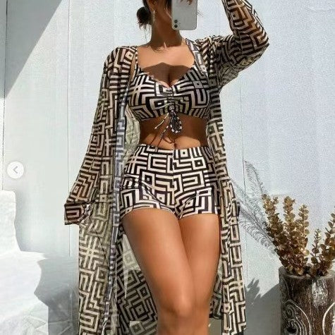 Dame Bikini-sæt med moderigtigt overlay og Boujee-design Stilla