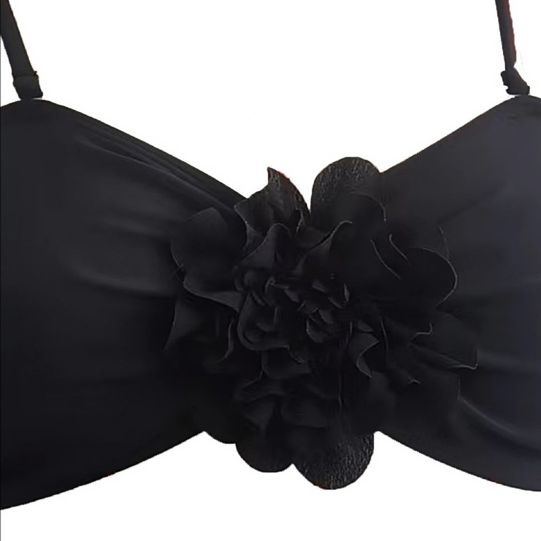 Dame bandeau bikini med blomstermotiver Skovae