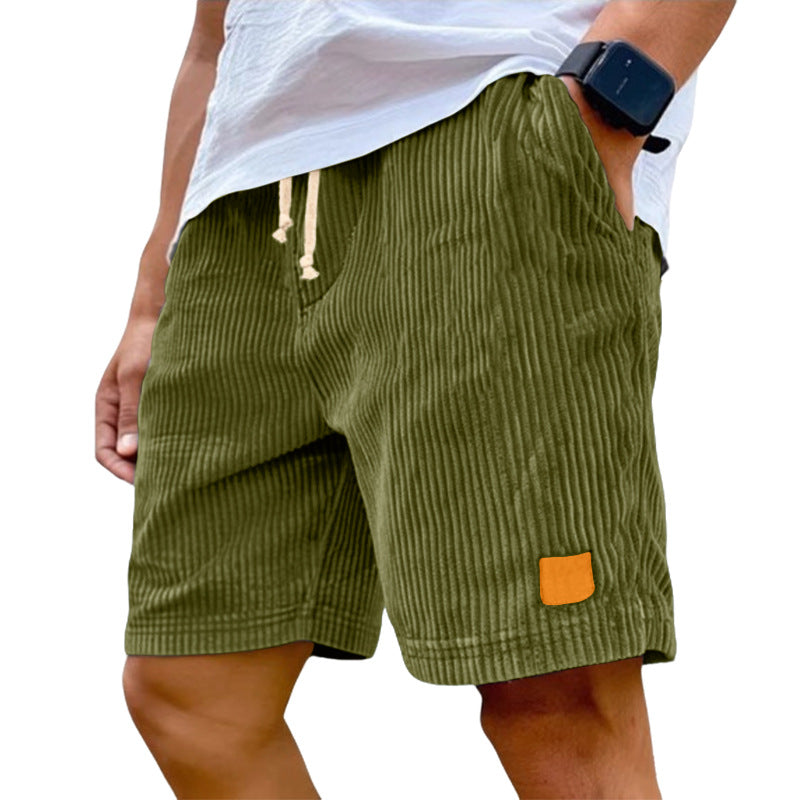 Herrer nan Finnecord-shorts med elastisk tunnelbånd, snøre og dybe sidelommer Skovae
