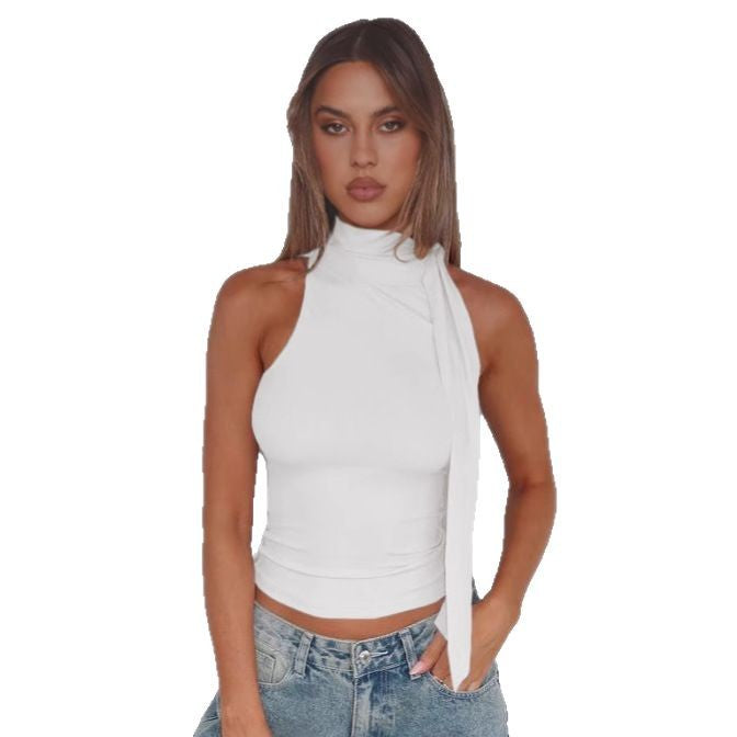 Dame Top med asymmetrisk snit Stilla