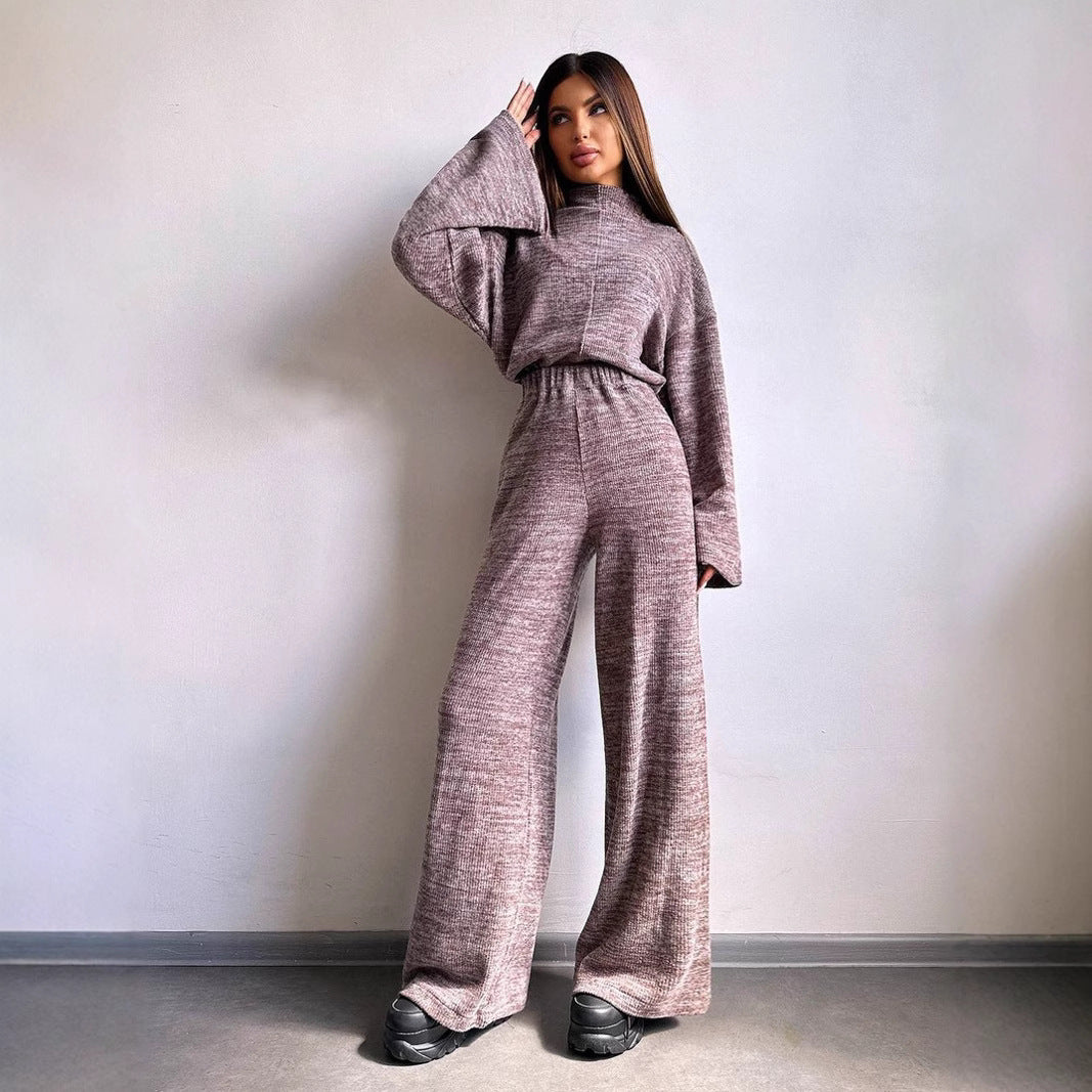 Kvinders loungewear sæt med løs pasform og moderne rib-design