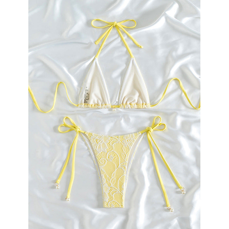 Dame Elegant Spids-Bikini-Sæt med justerbare stropper Skovae