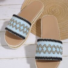 Dame Moda-sandaler med håndvævet strop-design og komfortabel platformsål Stilla