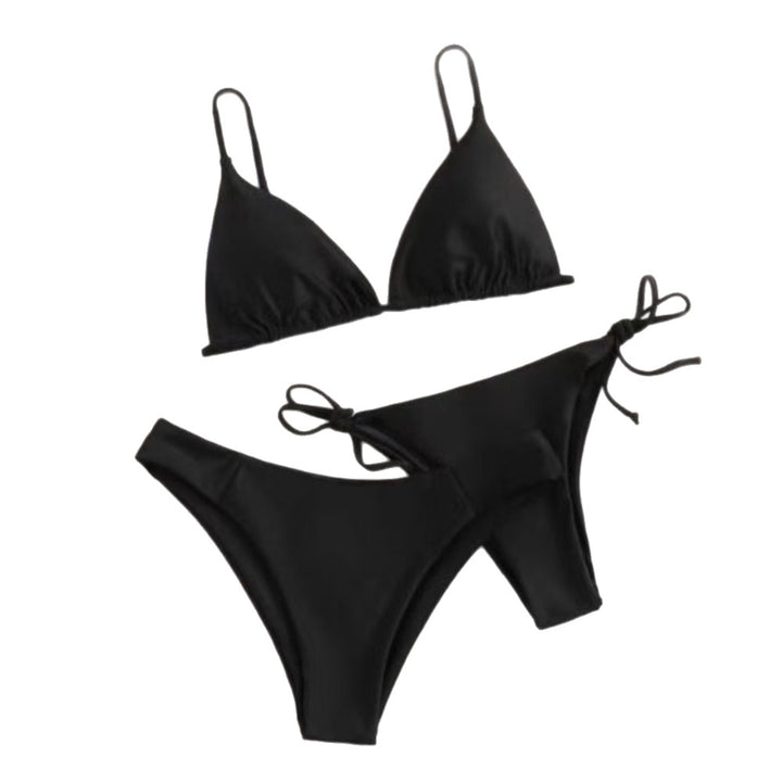 Dame Triangel-Bikini-Sæt med legende bindebånd og høj udskæring Stilla