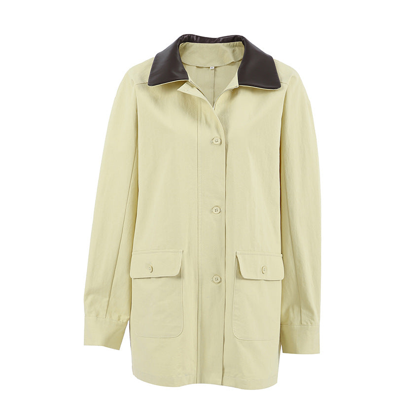 Dame Oversized Blazerjakke i let materiale med praktiske lommer og klassisk krave Stilla