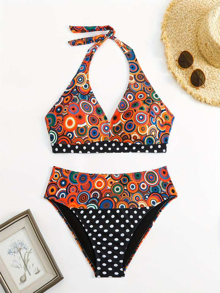 Dame triangel-bikini med moderigtigt prikdesign Skovae