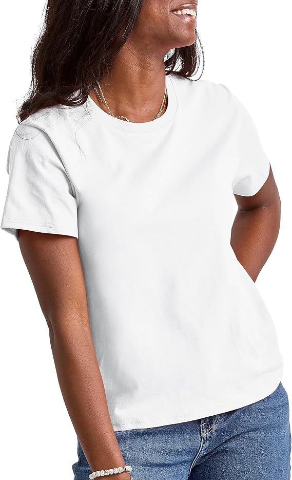 Dame kvalitets Basic T-shirt med rund halsudskæring og elastisk materiale Stilla
