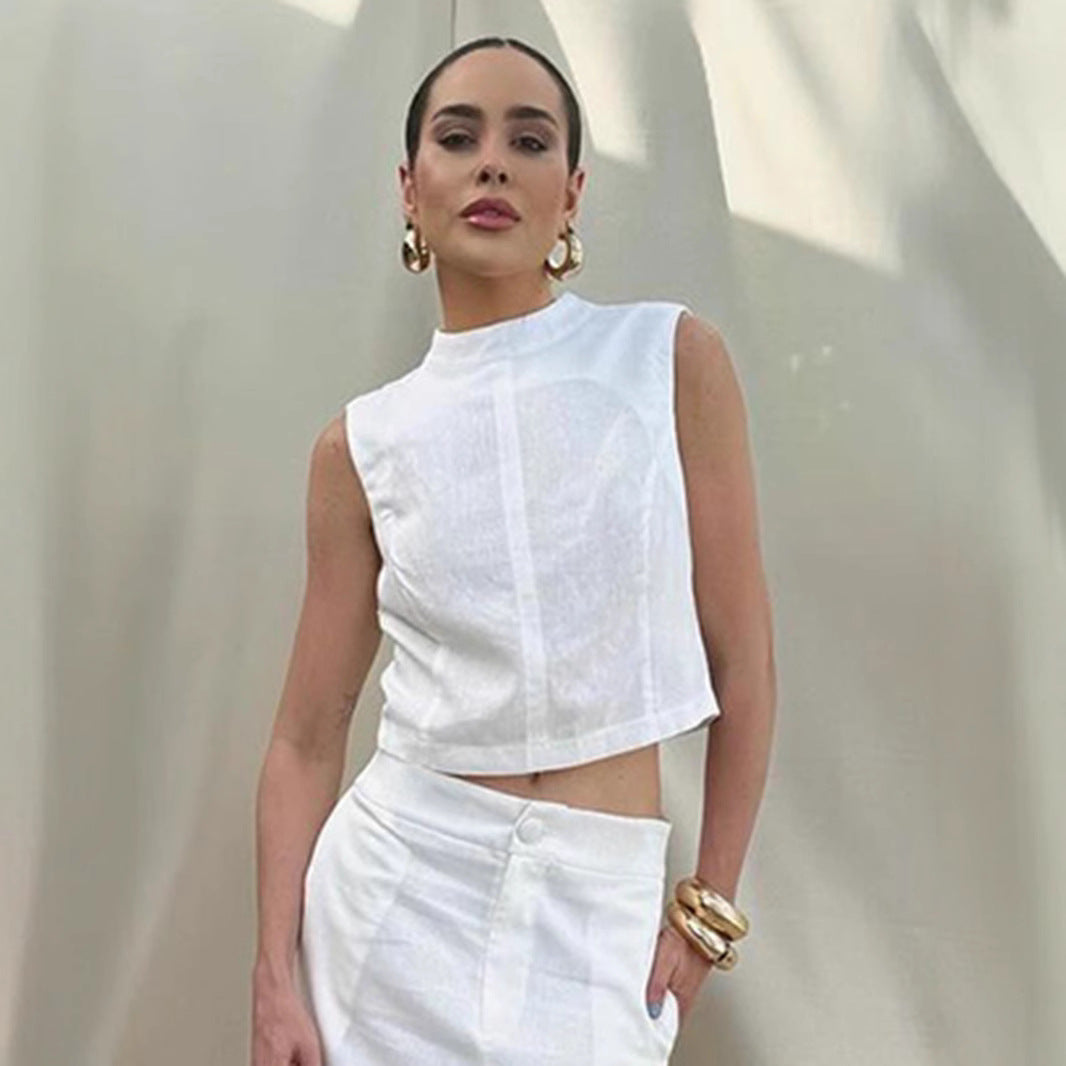 Dame Crop-Top og Maxi-Nederdel Sæt med elegant design og tætsiddende pasform Stilla