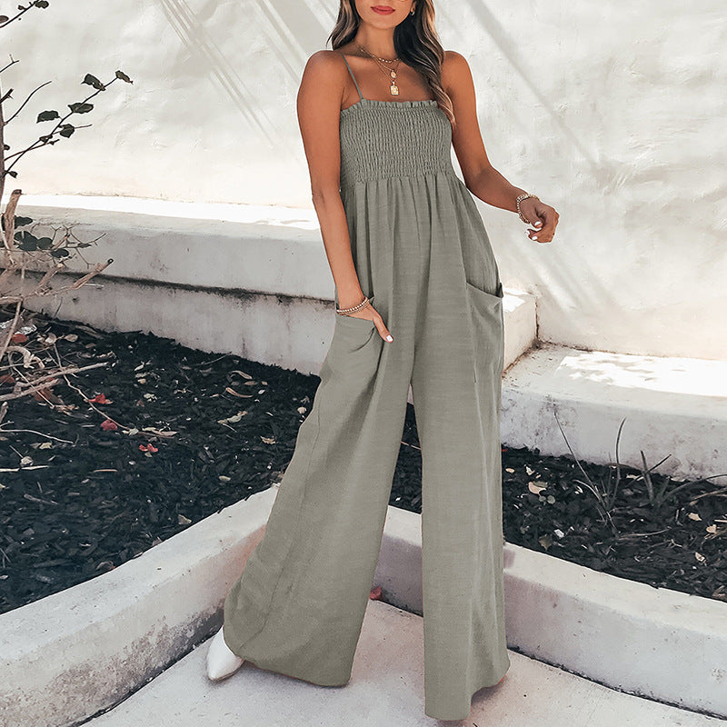 Kvinder Casual Jumpsuit med Bred Skæring og Praktiske Lommer Stilla