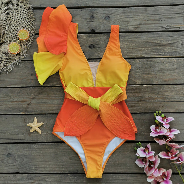 Dame Strandkort med stilfuldt wrap-design og livlig farveovergang Stilla