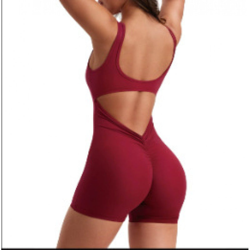 Dame Bodycon Jumpsuit med dyb rygudskæring og sporty design Stilla