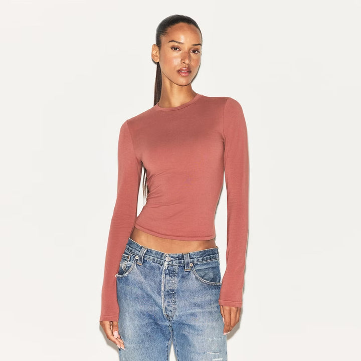 Dame Gennemsigtig Langærmet Aktivtop Stilla