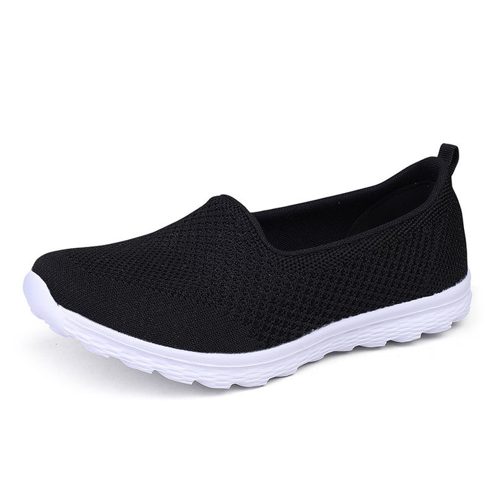 Damer nan lettere strikket slip-on sneakers med glimmertråde, elastisk indgang og fleksibel let sål Skovae