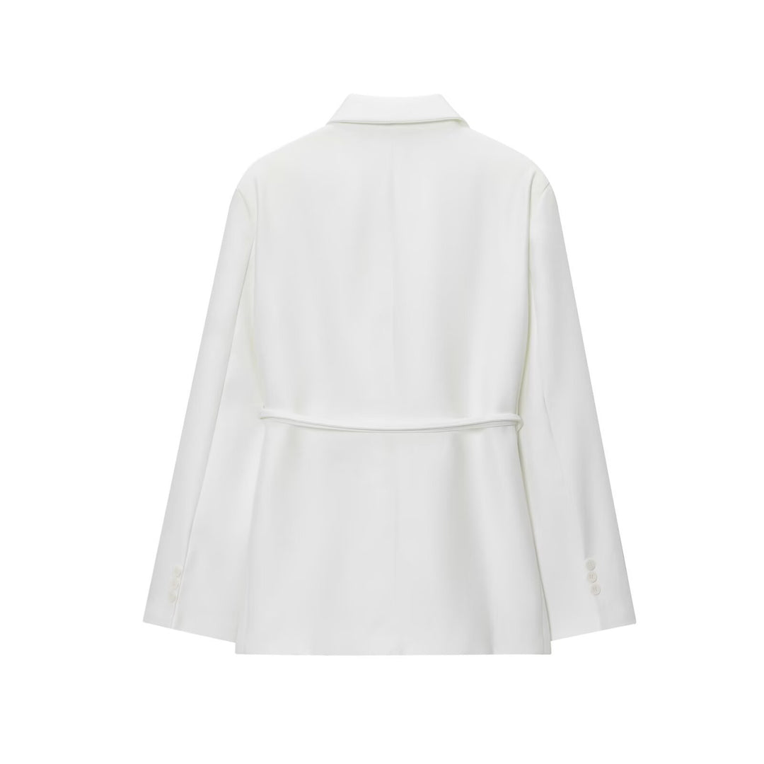 Dame elegant blazerjakke med taljebælte Stilla