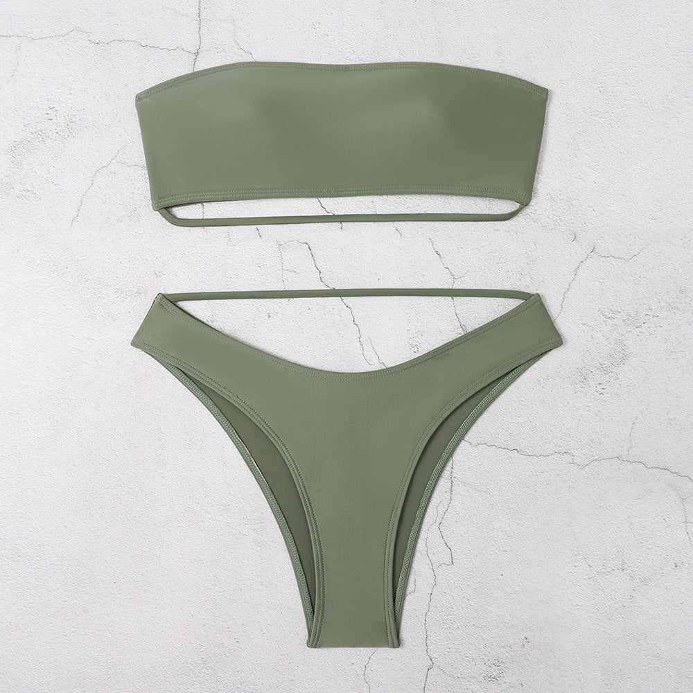 Dame bikini-sæt med elegant lukning og højskåret trusse Stilla