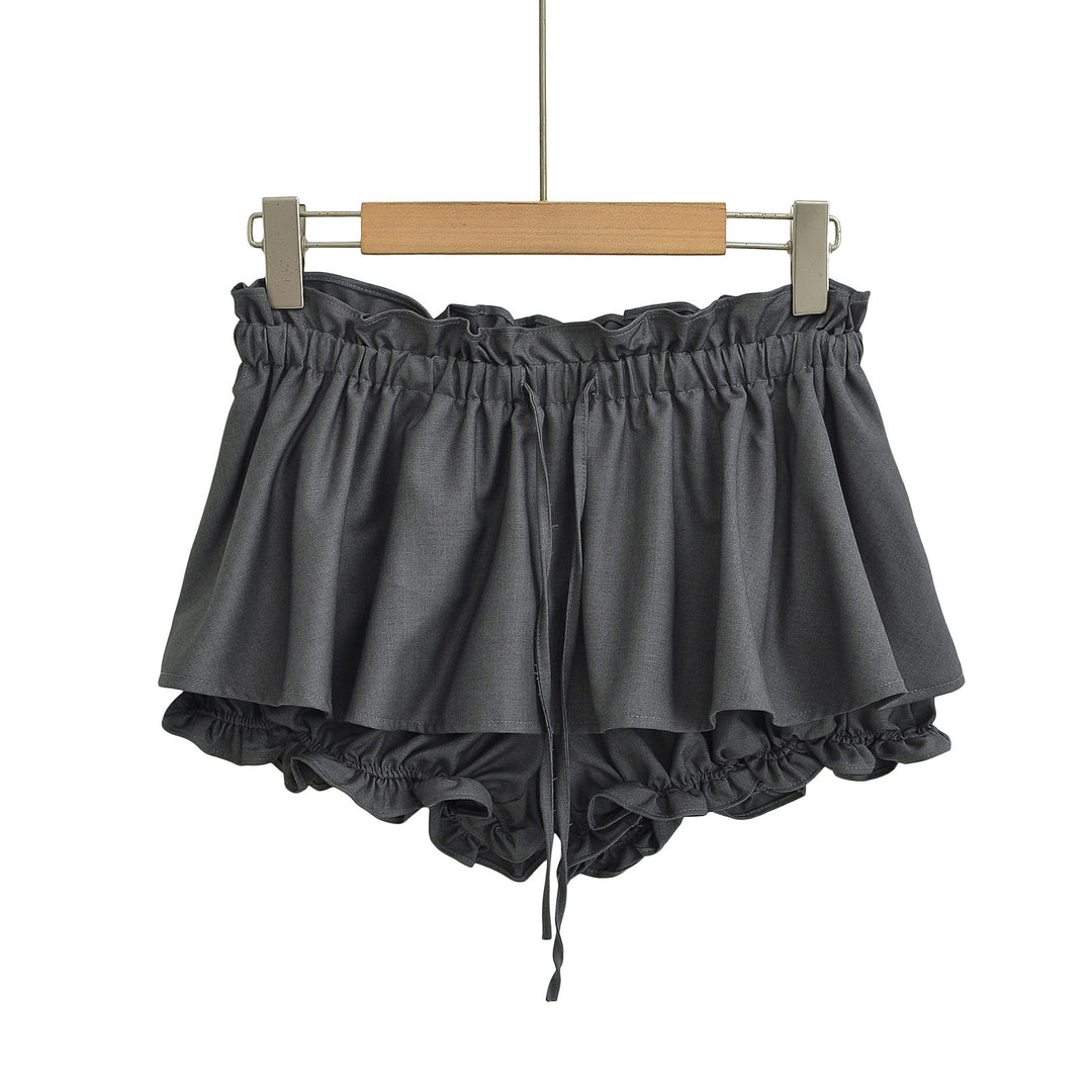 Dame luftige Rüschenshorts med elastisk taljebånd og snøre Stilla