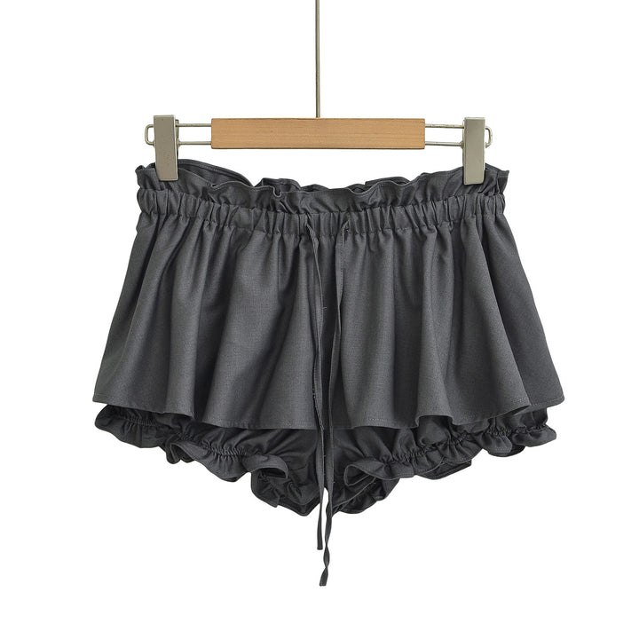 Dame luftige Rüschenshorts med elastisk taljebånd og snøre Stilla