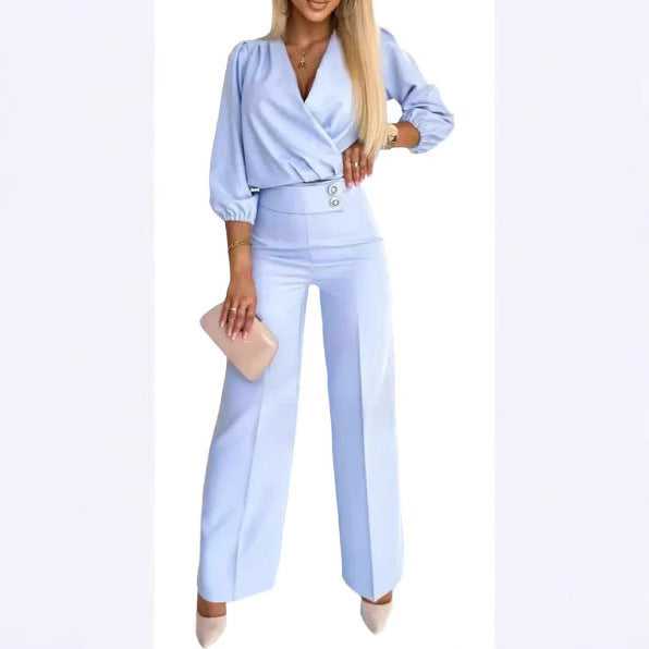 Kvinderne elegante jumpsuit med indviklet top og højtaljede ben Stilla