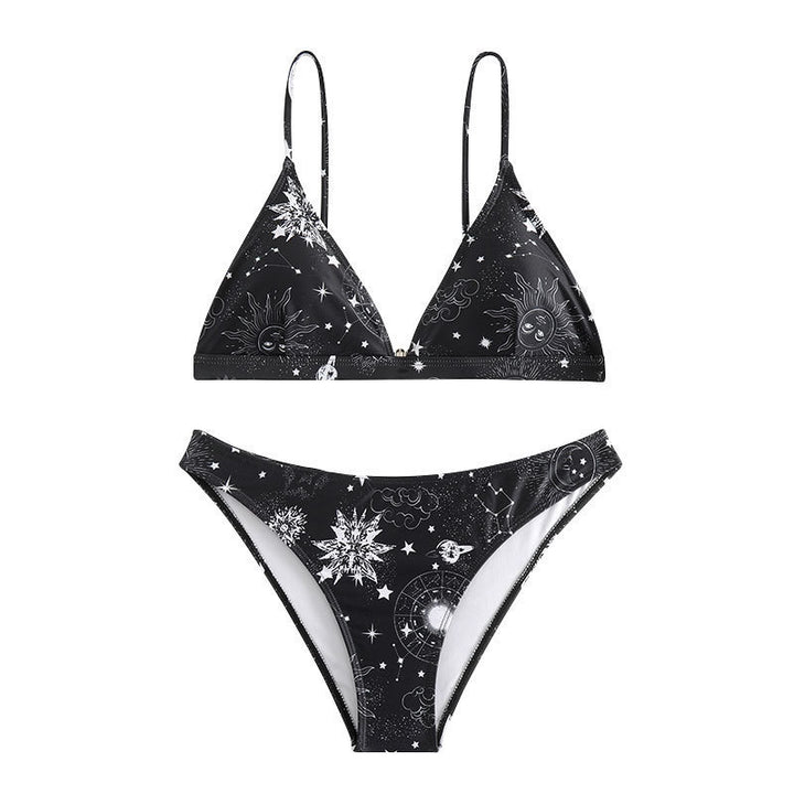 Dame Triangel-Bikini med Astronomi-mønster Skovae
