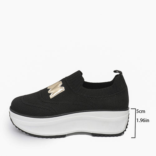 Dame Sneakers med fleksibelt netmateriale og moderigtigt plateau Stilla
