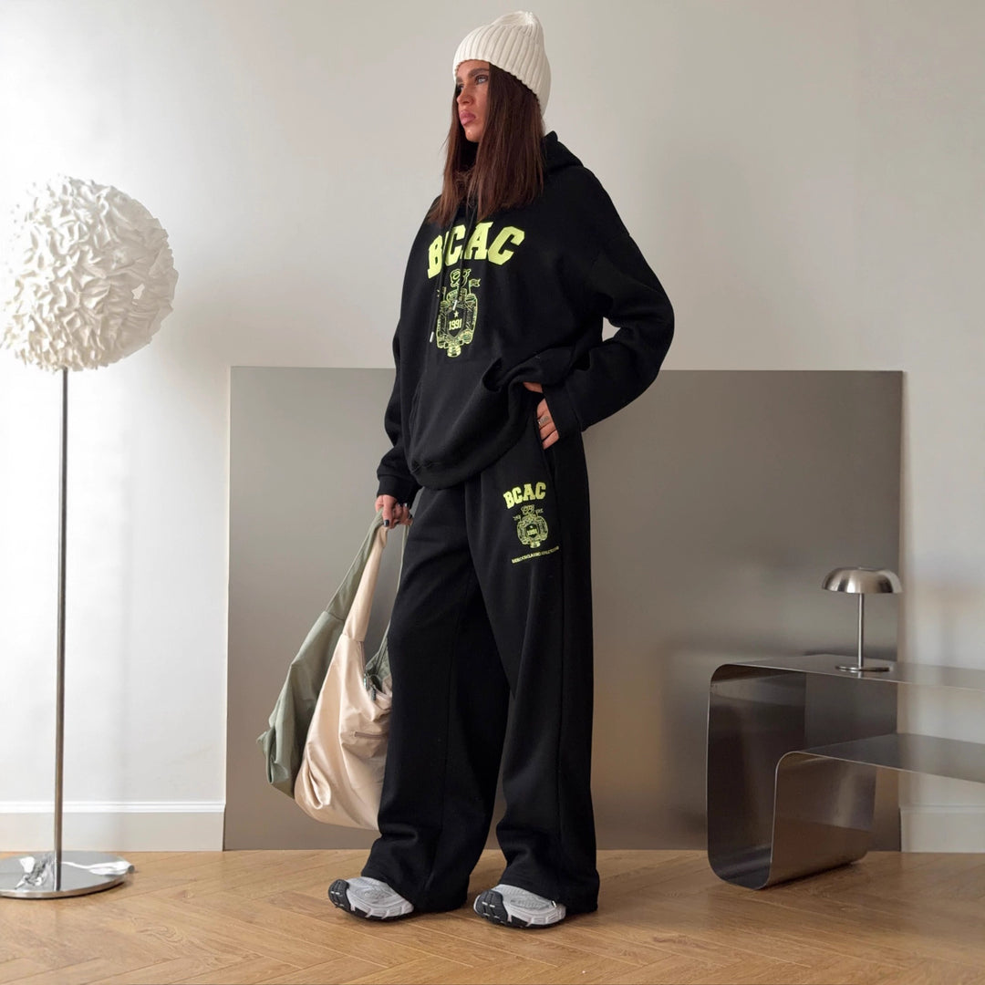 Kvinder Casual Oversized Sweater og Loose-Fitting Jogging Bukser Sæt Stilla