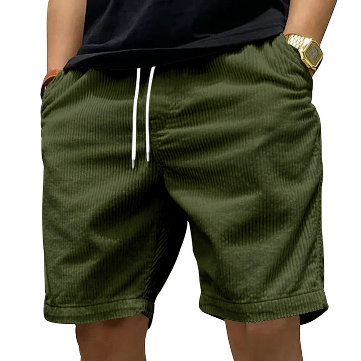 Herre afslappede cordshorts med elastisk linning og moderne stiklommer Stilla