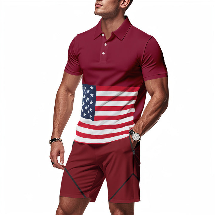 Herre Polo-T-shirt og Shorts Sæt Stilla