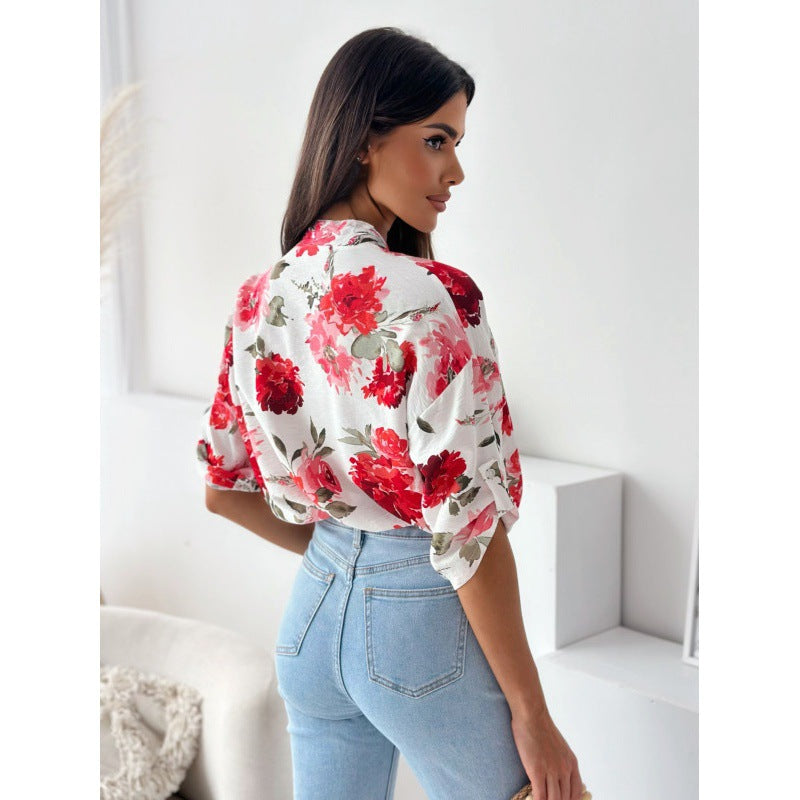 Dame Relaxed Fit Floral Print Bluse Stilla