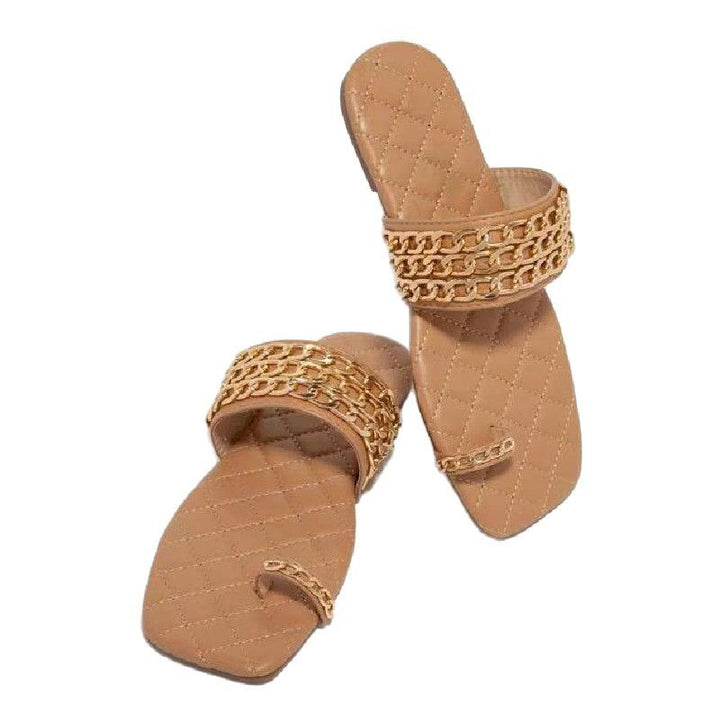 Dame elegante Sling-sandaler med luksuriøse kæde detaljer og blød indersål Stilla