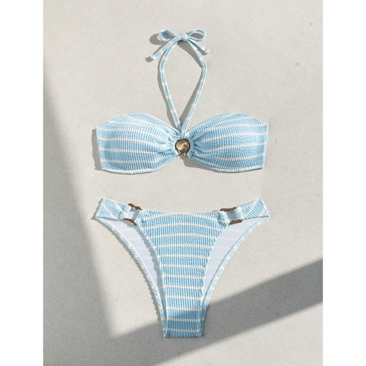 Damer med flæseudskæring højt skåret bikini-sæt Stilla