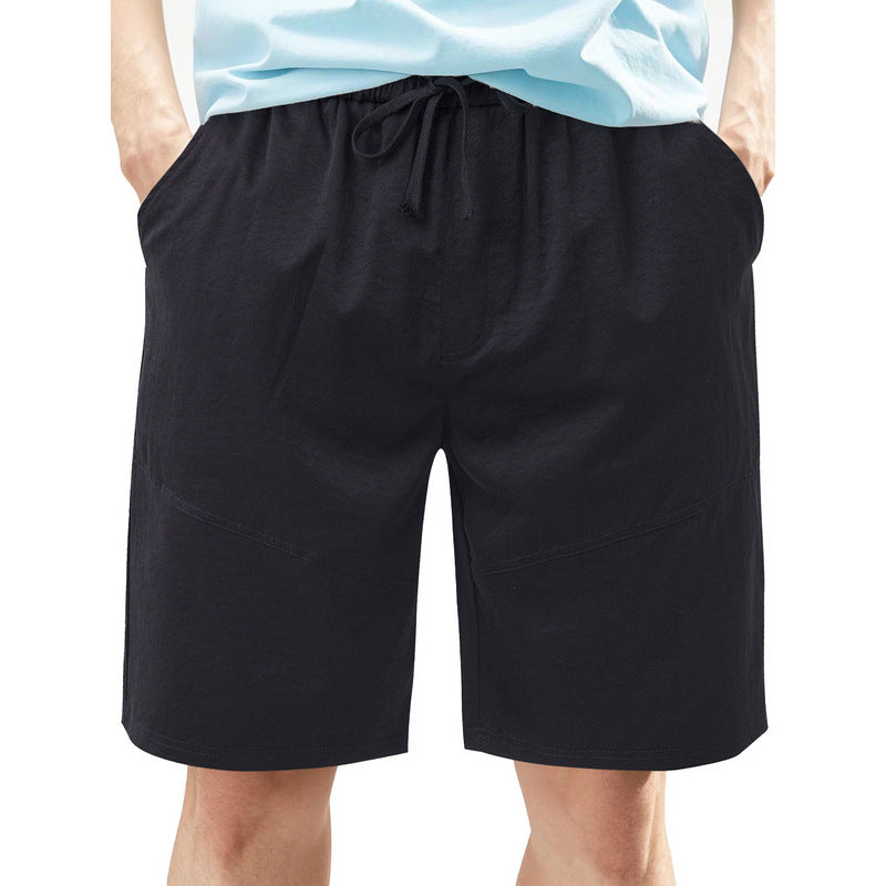Herrer knælange linnedmix-shorts med elastisk snørelinning og sidelommer Skovae