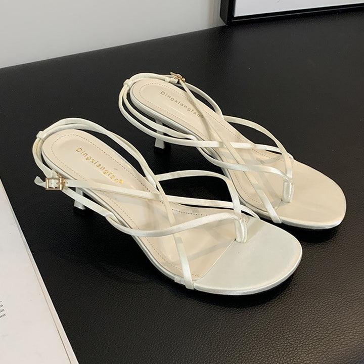 Dame Riemchen-sandaler med strukturerede stropper og behagelig blokhæl Stilla
