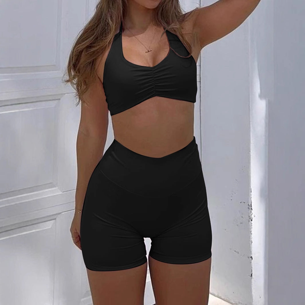 Dame sport-bikini-sæt med tailleret snit og rynkning Stilla