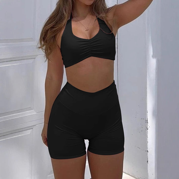 Dame sport-bikini-sæt med tailleret snit og rynkning Stilla
