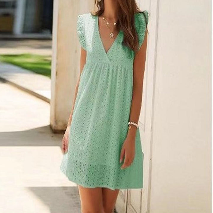 Kvinder Eyelet Broderi Sommerkjole Stilla