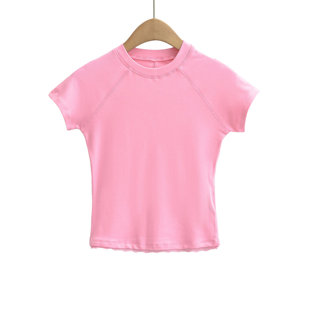 Dame Sporty T-shirt med smart bølgekant og åndbart materiale Stilla