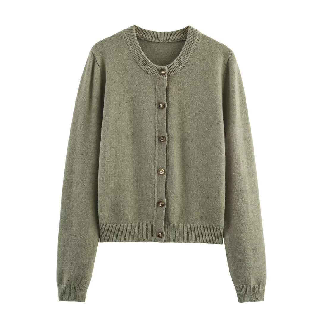 Damer elegant strikjakke med knapper Stilla